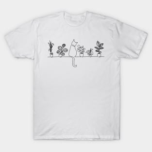 Cat and Plants T-Shirt